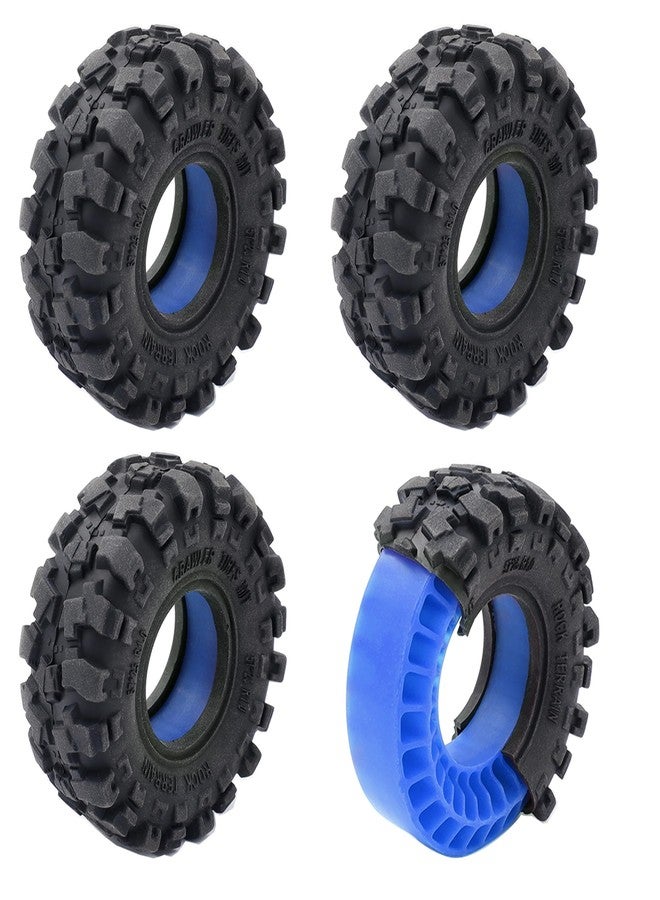 HOPLEX Super Large Soft 1.0 Inch Tire 57 * 25mm Muddy Swamp Tire with Blue Silicone Rubber Inserts for TRX4M SCX24 1/18 1/24 RC Crawler Car Upgrade - Image 1